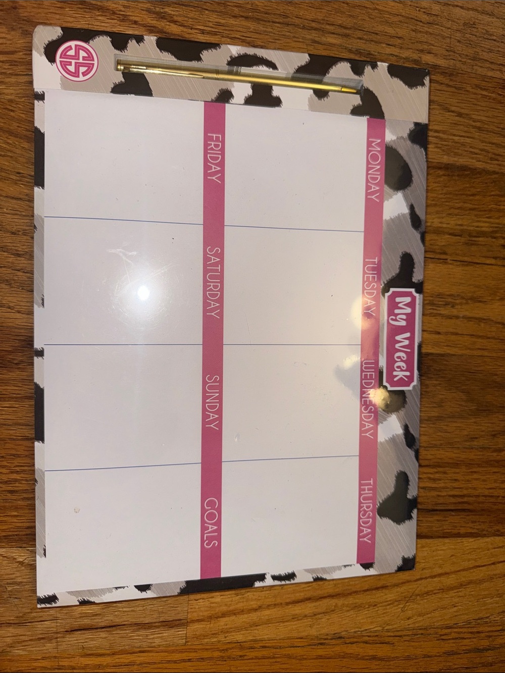 Simply Southern My week paper Planner Pad with Gray and Tan Leopard Accent new